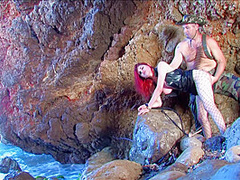 Redhead Teen Humiliation At The Beach
