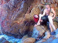 Redhead Teen Humiliation At The Beach