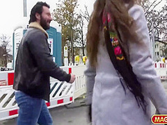 Fiamma Monti And Jason Steel - Petite Brunette Double Pounded In The Park