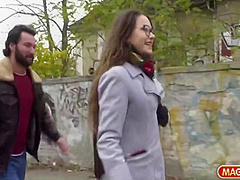 Fiamma Monti And Jason Steel - Petite Brunette Double Pounded In The Park