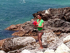 Anya Zenkova - Green Tee Beach 1 - PinupFiles