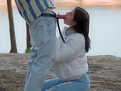 Risky Blowjob On The Beach With Skye Wood