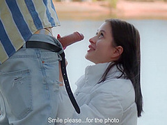 Risky Blowjob On The Beach With Skye Wood