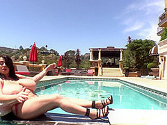 Leanne Crow - Tiny Red Bikini 1