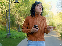 Nasty Old Bench Flasher Meets Thirsty Jogging Nymph With Ebony Mystique, Chong Dong - Brazzers