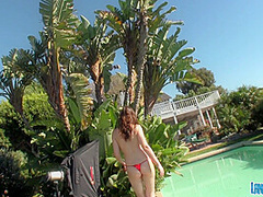 Lana Kendrick - Red Furry Bikini 2