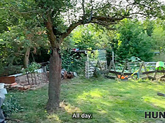 HUNT4K. Young blonde babe was moaning so hard while Hunter fucked her outdoors