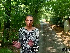 HUNT4K. Young blonde babe was moaning so hard while Hunter fucked her outdoors