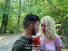 HUNT4K. Young blonde babe was moaning so hard while Hunter fucked her outdoors