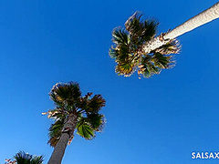 Full Bush Latina Krista Reyes Fucked Hard by the Pool