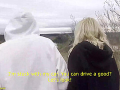 Teen 18+ Rough Fucked In Car During Roadside Assistance