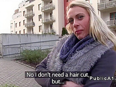 Blonde Hairdresser Fucks Outdoor