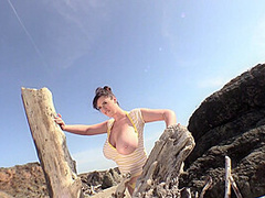 Lana Kendrick - Topless Beach 1