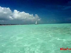 Is About To Have Wild Sex On The Beach, With A Very Handsome Guy - Mila Fox