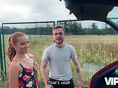 VIP4K. Red riding hood loves to show her pussy in her boyfriend’s car