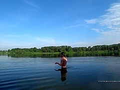 Squirt In A Public Place! Swimming In The Lake With Clothes On!