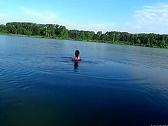 Squirt In A Public Place! Swimming In The Lake With Clothes On!