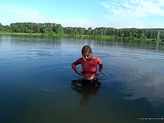 Squirt In A Public Place! Swimming In The Lake With Clothes On!