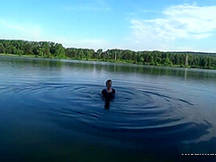 Squirt In A Public Place! Swimming In The Lake With Clothes On!