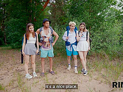 RIM4K. Swap wives, mutual rimming and anal fuck in the forest