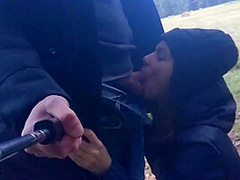 Risky Outdoor Blowjob. We Were Walking In The Park. I Saw A Field. I Decided To Suck A Dick
