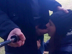 Risky Outdoor Blowjob. We Were Walking In The Park. I Saw A Field. I Decided To Suck A Dick