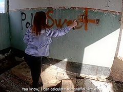 Almost Caught Painting Graffiti. Public Pegging