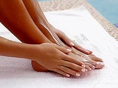 Gorgeous Blonde Russian Poolside Solo