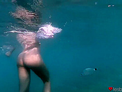 Lilu Moon And Honour May In Totally Naked Lesbian Hotties Jump Right Into Warm Sea