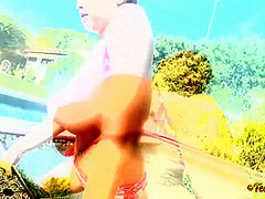 Tessa Fowler - Candy Stripes Bikini Gopro 1