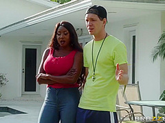 Black Tits Stepmom Takes Care Of Her Stepson But Thinks And Her Pleasure
