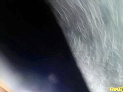 Busty Passenger Gives Good Tit Wank