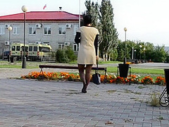 Legal-age Stepmother Demonstrates Publicly Her Natural Boobs And Masturbates Pussy