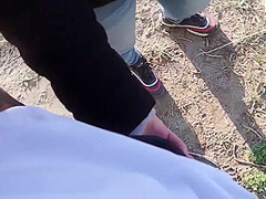 Beautiful Young Girl Gives Public Blowjob To Her Stepbrother And Swallows Cum - Pov Public