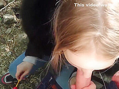 Beautiful Young Girl Gives Public Blowjob To Her Stepbrother And Swallows Cum - Pov Public