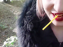 Beautiful Young Girl Gives Public Blowjob To Her Stepbrother And Swallows Cum - Pov Public