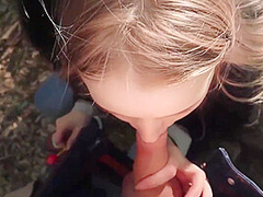 Beautiful Young Girl Gives Public Blowjob To Her Stepbrother And Swallows Cum - Pov Public