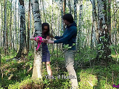 Wife Suck And Hard Doggy Outdoor In The Wood - Bondage Sex