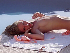 Anjelica The Hottest Chick In Porn In An Adorable Poolside Solo
