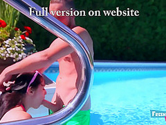 Fresh & Innocent - A Teen 18+ Babe Is Nailed Hard In The Familial Pool