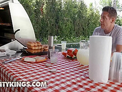 Gets A Taste Of Micks Sausage Before They Move Inside The House For A Proper Fuck With Hailey Rose