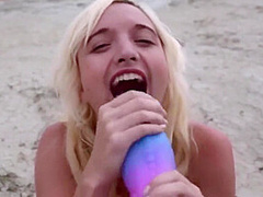 Eliza Jane In Skinny Masturbates, Pov Fucks Huge Dragon Dildo