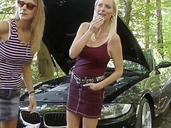 Two Shameless & Busty Milf With Stranger Outdoor