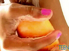 Tobie Teen Fingering Tits and Pussy in Shower