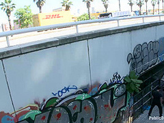 European Cutie Made To Jack Off A Stranger And Walk Through The Streets With His Cum On Her Face - Kink