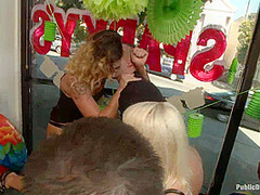 Blonde Babe Is Bound And Ass Fucked In Public - Kink