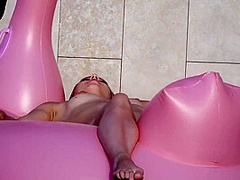 Three Lesbians In The Pool Fondle Each Other With Tongues And Fingers
