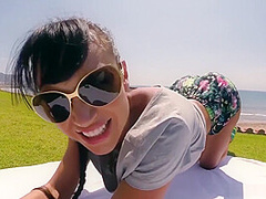 Franceska Jaimes And Cristian Devil In Public Beach Fucking Ass