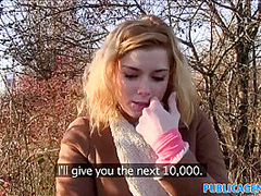 Hot Lost Blonde Sucks Strangers Cock For Cash