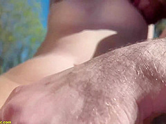 sunbathing becomes a public fuck lesson